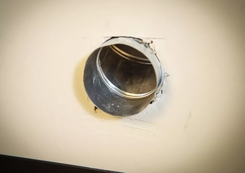 ventilation system after being vacuumed and disinfected from mold 